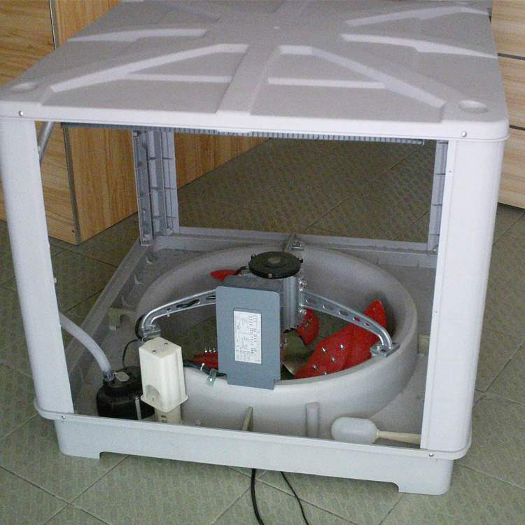 　冷風(fēng)機(jī)采用優(yōu)質(zhì)的降溫核心產(chǎn)品-濕簾/水簾波紋纖維紙，濕簾/水簾波紋纖維紙由原紙加工生產(chǎn)出來，采用優(yōu)質(zhì)的牛皮紙，耐用壽命可達(dá)10年以上，有高吸水性、耐水性、抗霉變等特性。濕簾/水簾的蒸發(fā)表面積非常大，降溫效果可達(dá)到80%。無毒，無害，安全，綠色，節(jié)能，環(huán)保。